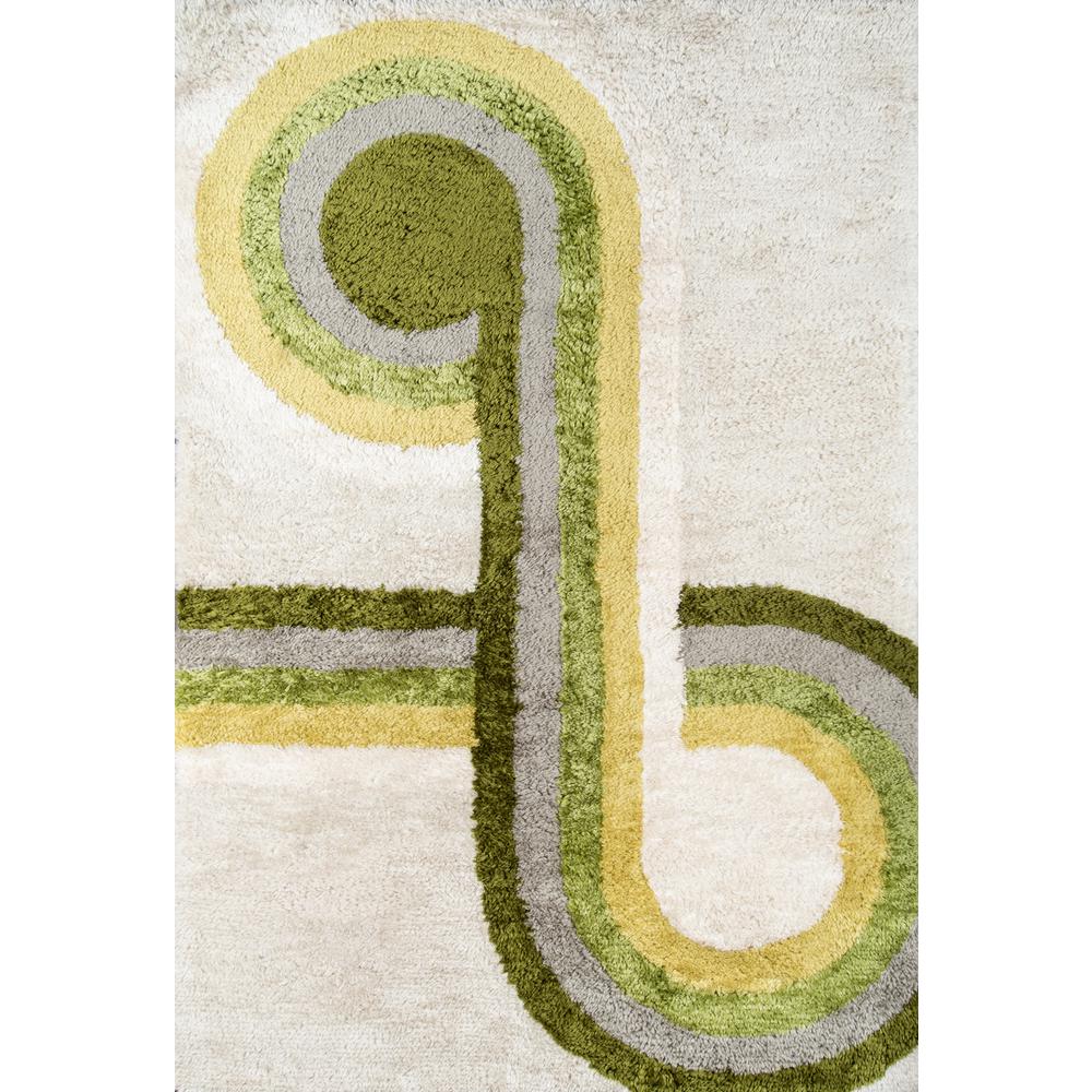Modern Rectangle Area Rug, Green, 5' X 7'6". Picture 1