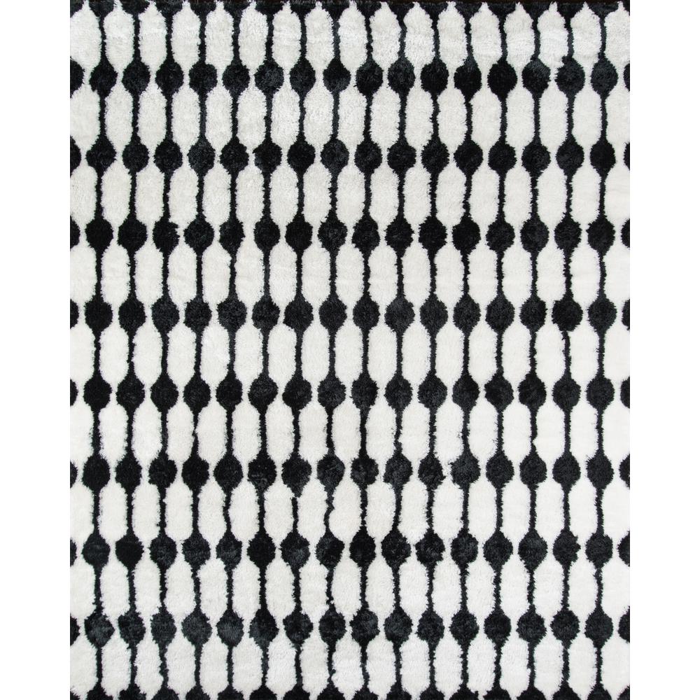 Modern Rectangle Area Rug, Black, 5' X 7'6". Picture 1