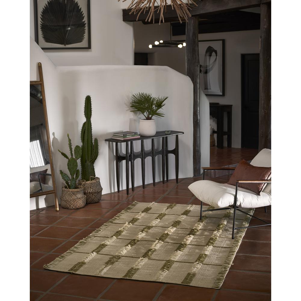Contemporary Rectangle Area Rug, Green, 5' X 8'. Picture 11