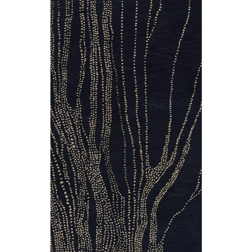Contemporary Rectangle Area Rug, Navy, 5' X 8'. Picture 1