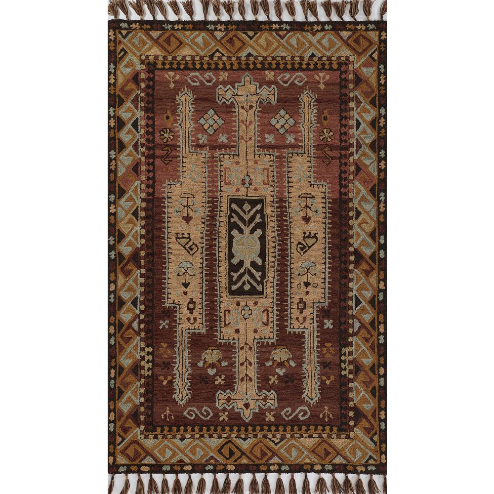Traditional Rectangle Area Rug, Terra Cott, 5' X 8'. Picture 1