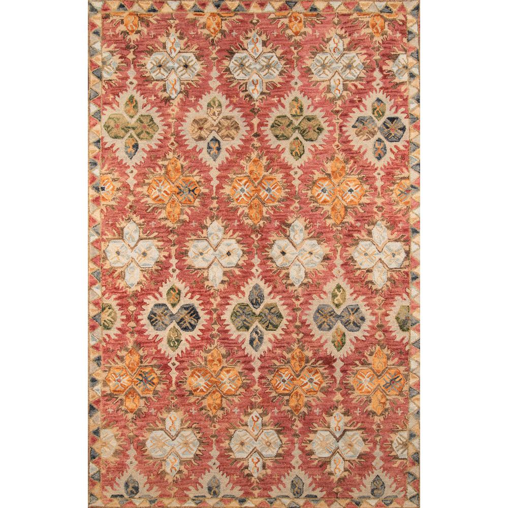 Transitional Rectangle Area Rug, Red, 5' X 8'. Picture 1