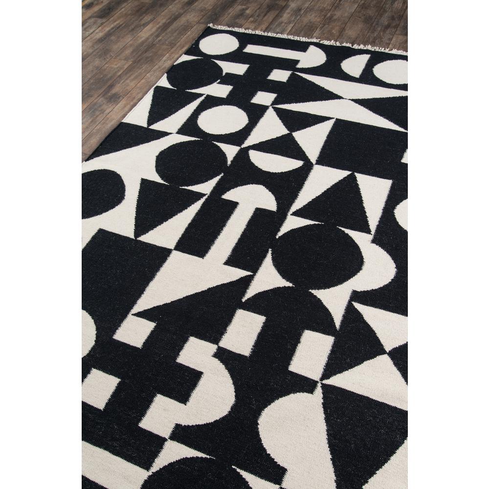 Contemporary Rectangle Area Rug, Black, 5' X 7'6". Picture 2