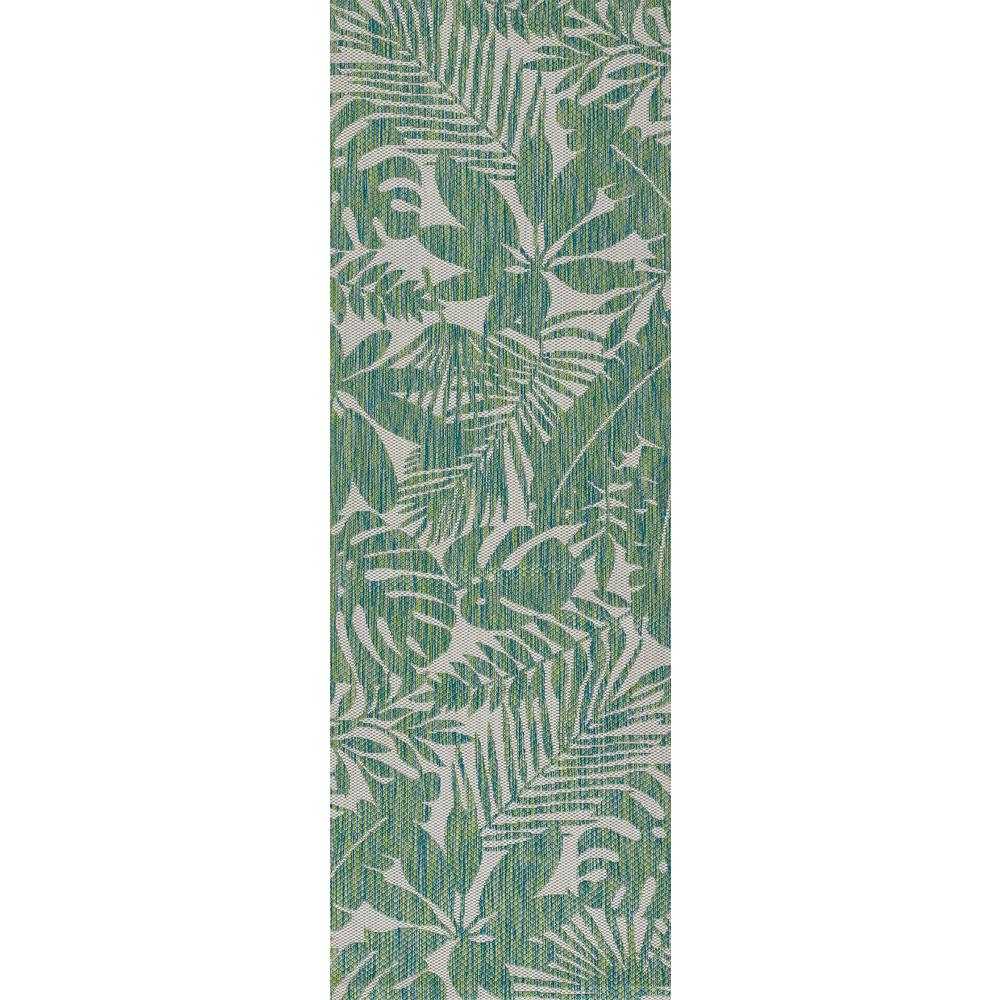 Transitional Runner Area Rug, Green, 2'7" X 7'6" Runner. Picture 5