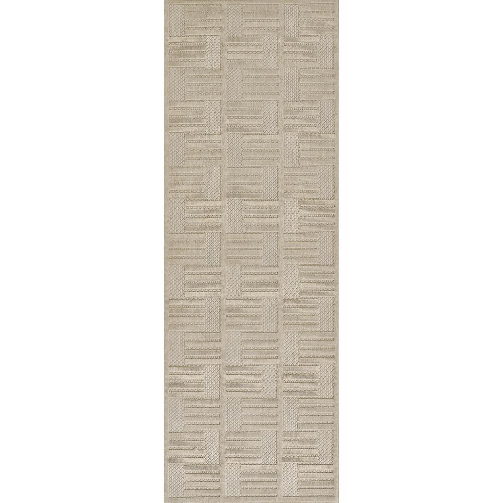 Contemporary Rectangle Area Rug, Beige, 9'3" X 12'6". Picture 5