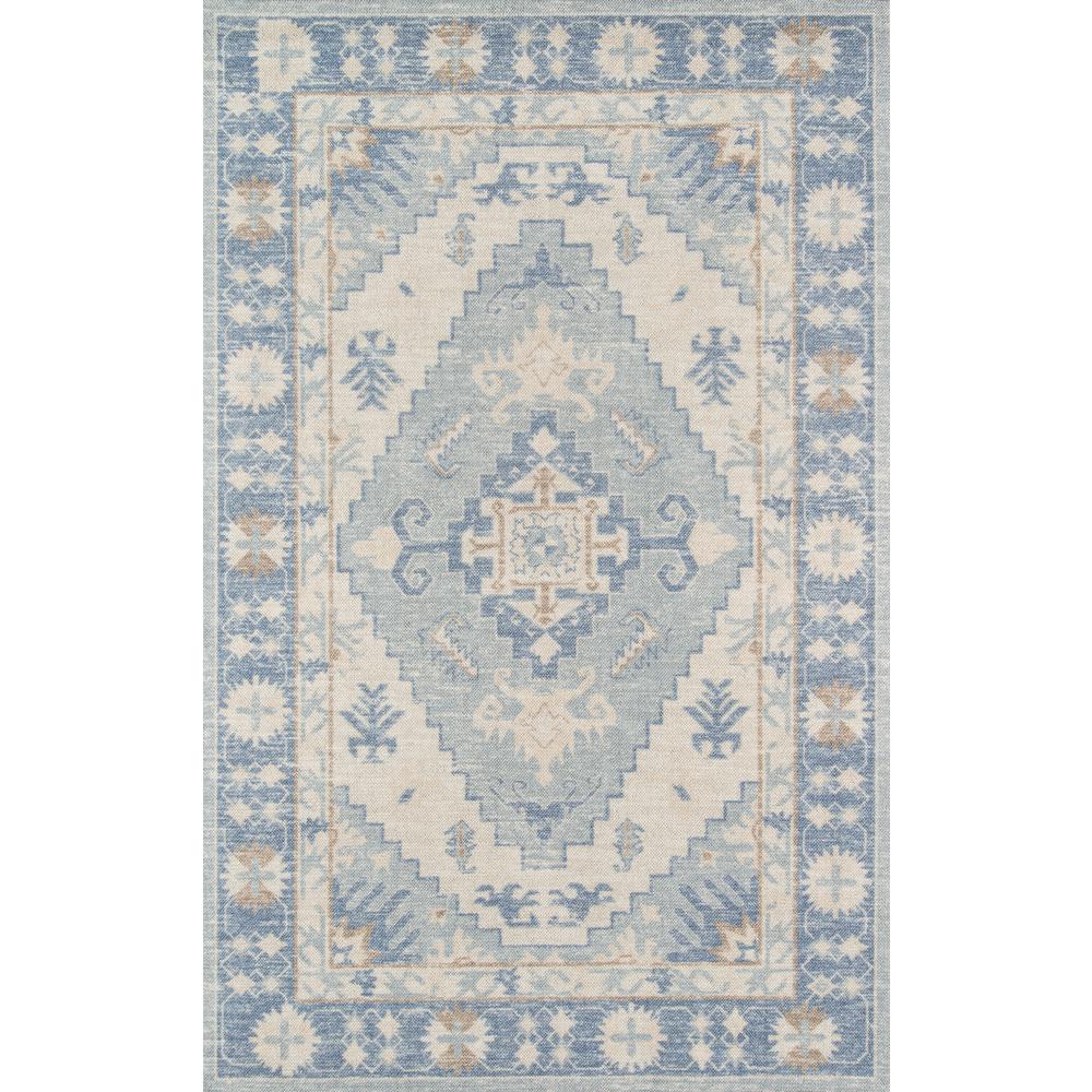 Traditional Rectangle Area Rug, Blue, 6'6" X 9'. Picture 1