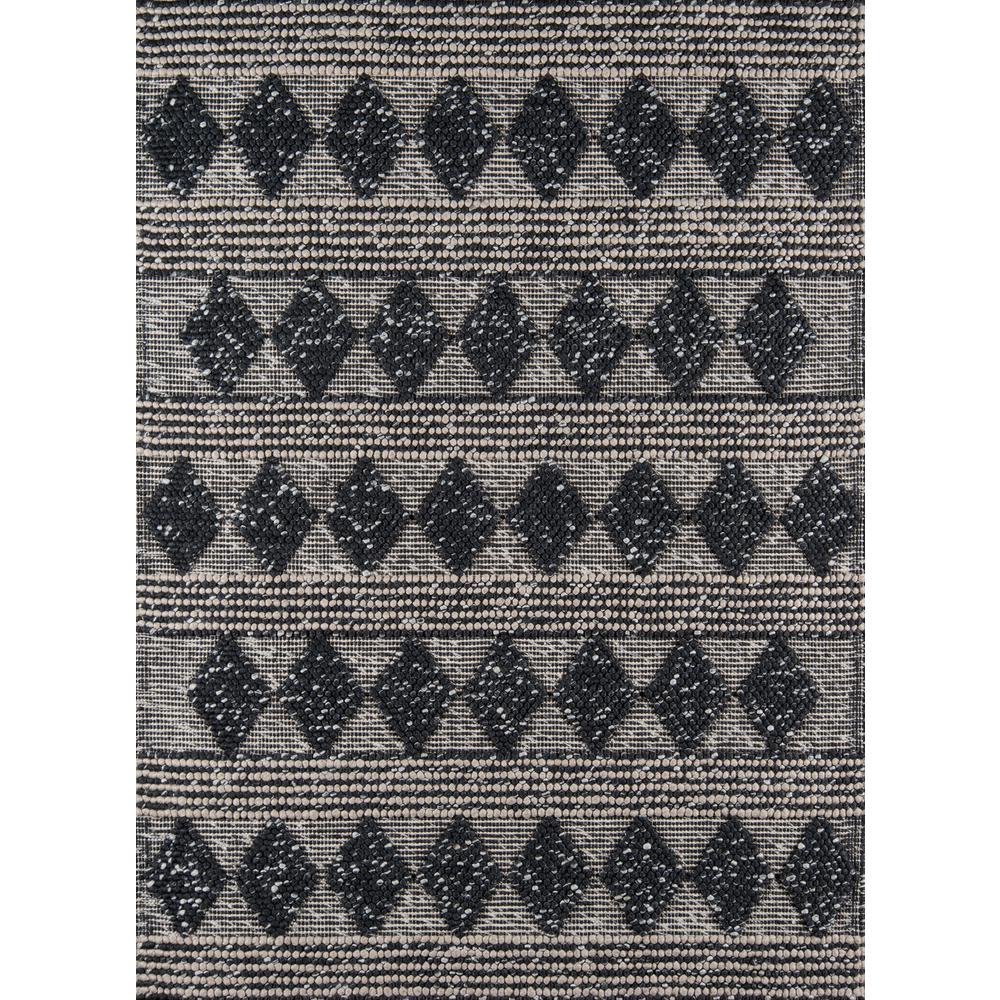 Contemporary Rectangle Area Rug, Charcoal, 6' X 9'. Picture 1