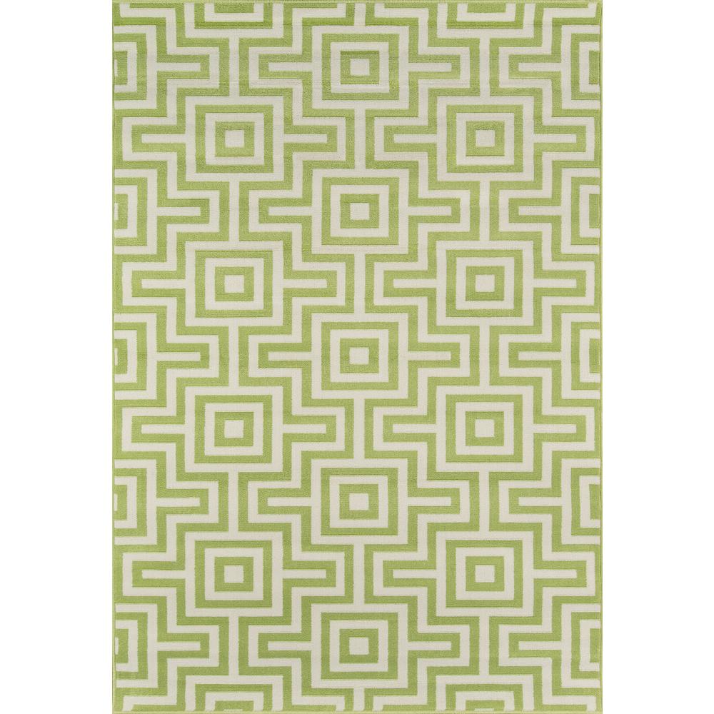 Contemporary Rectangle Area Rug, Green, 5'3" X 7'6". Picture 1