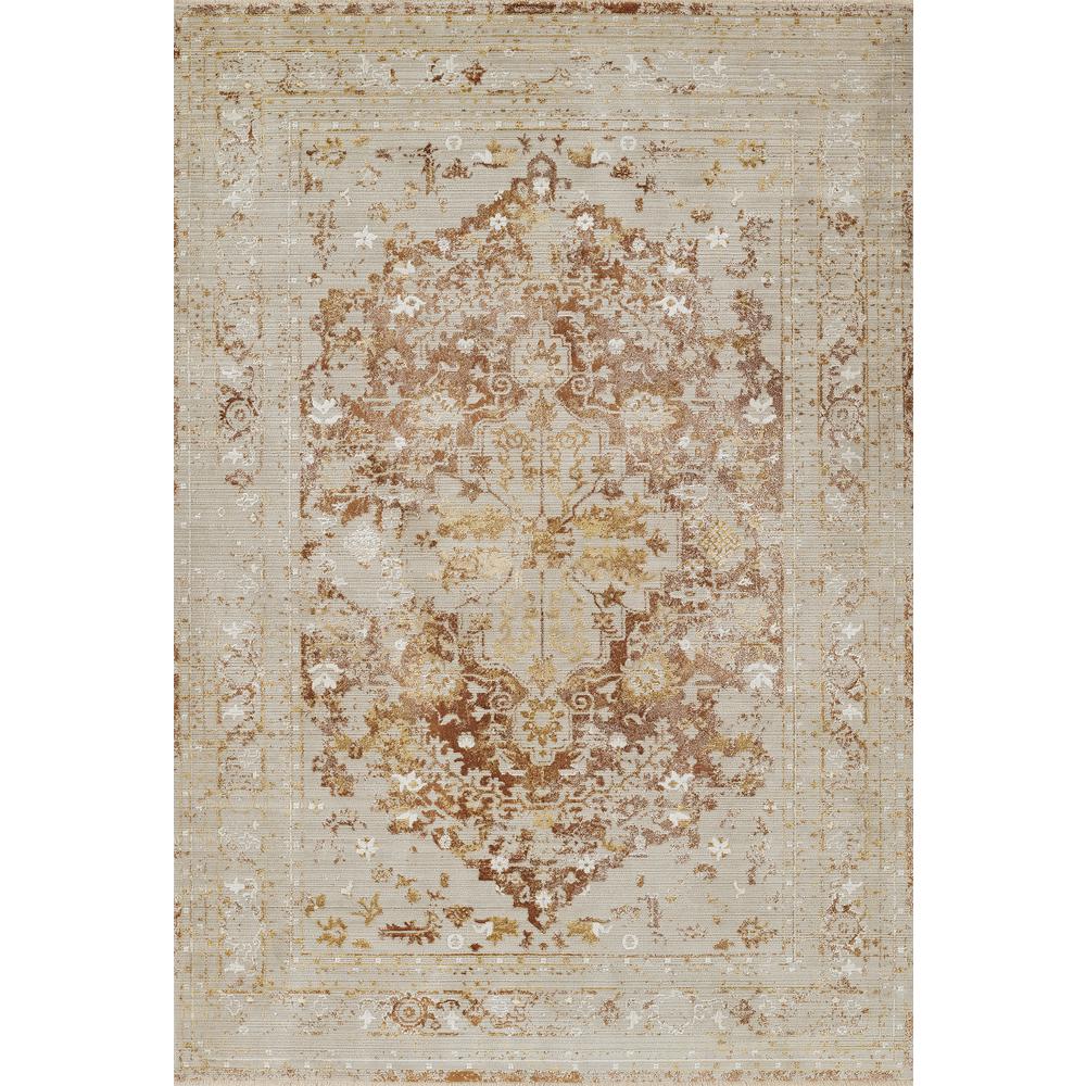 Traditional Rectangle Area Rug, Copper, 7'10" X 10'10". Picture 1
