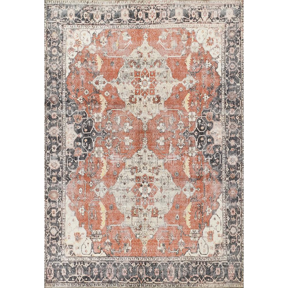 Traditional Rectangle Area Rug, Rust, 7'6" X 9'6". Picture 1