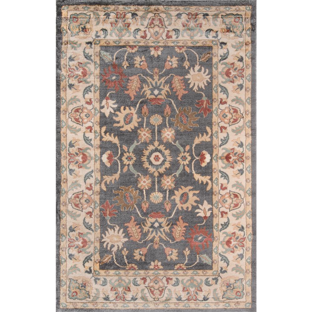 Traditional Rectangle Area Rug, Charcoal, 7'6" X 9'6". Picture 1