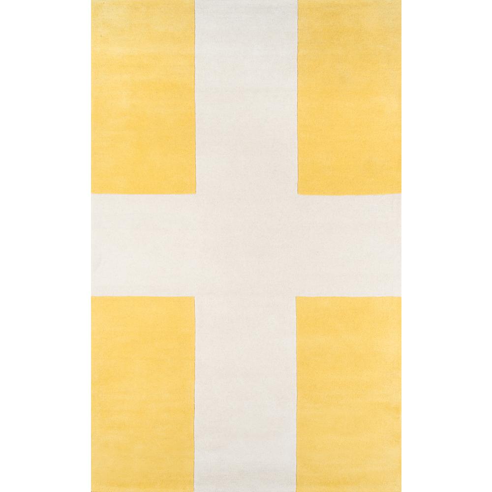 Contemporary Rectangle Area Rug, Yellow, 9' X 12'. Picture 1