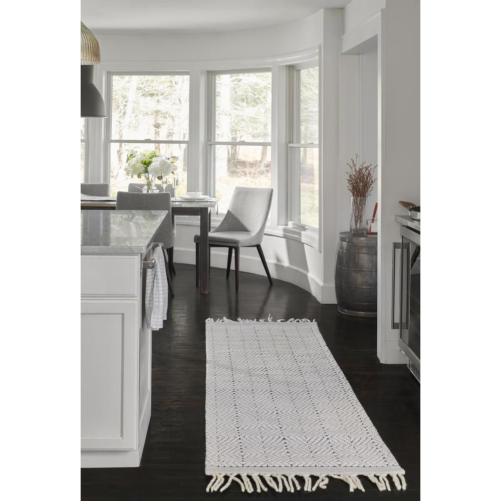 Contemporary Rectangle Area Rug, Ivory, 8' X 10'. Picture 10