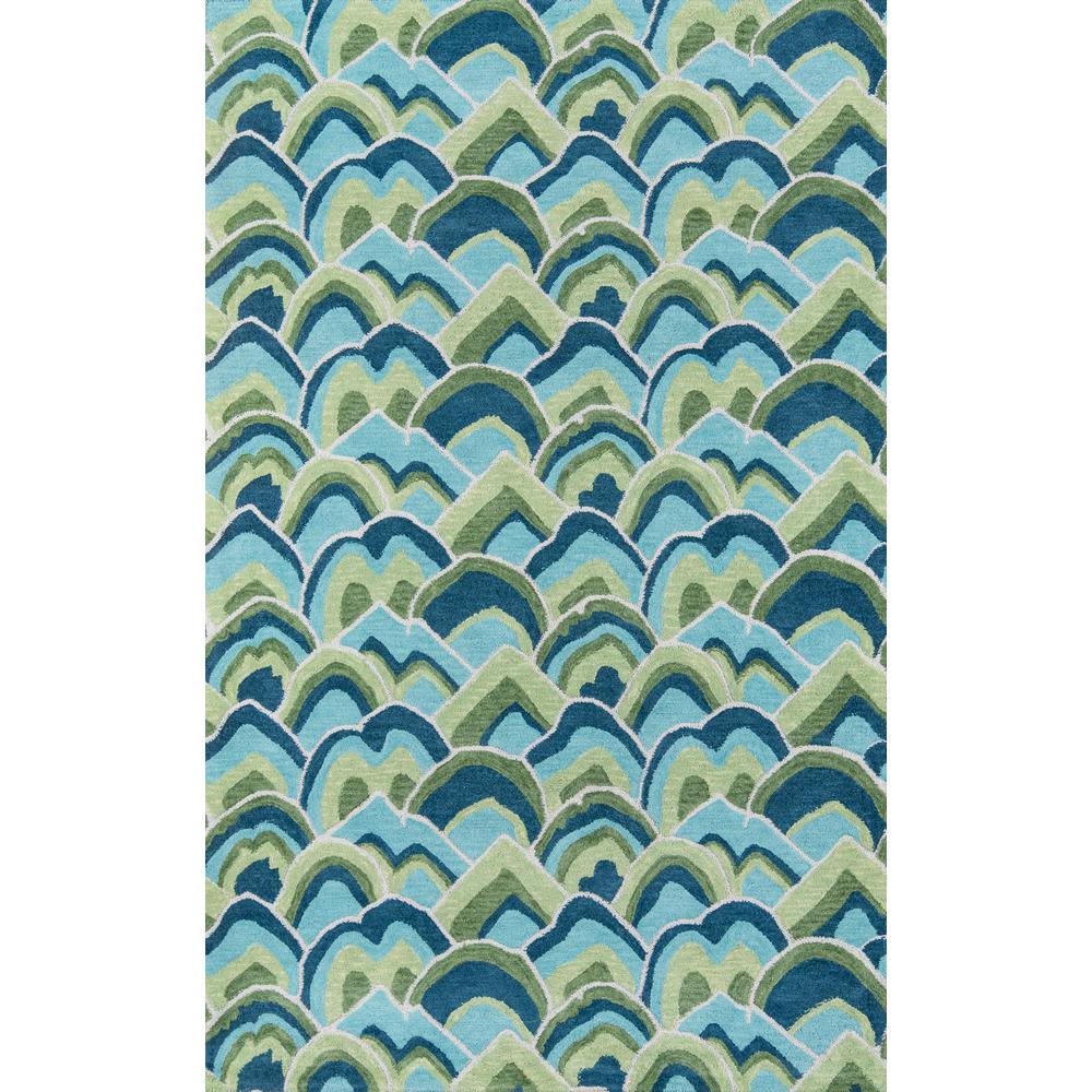 Contemporary Rectangle Area Rug, Green, 8' X 10'. Picture 1