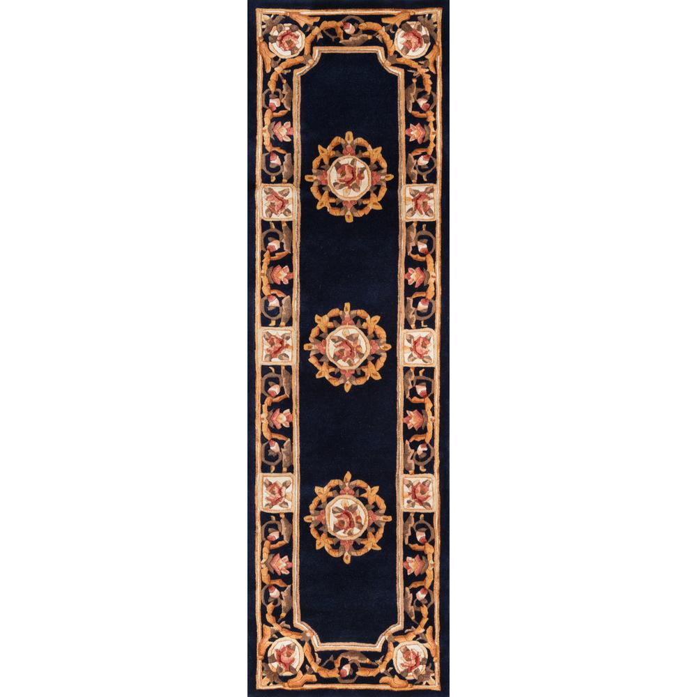 Transitional Rectangle Area Rug, Blue, 8' X 11'. Picture 2