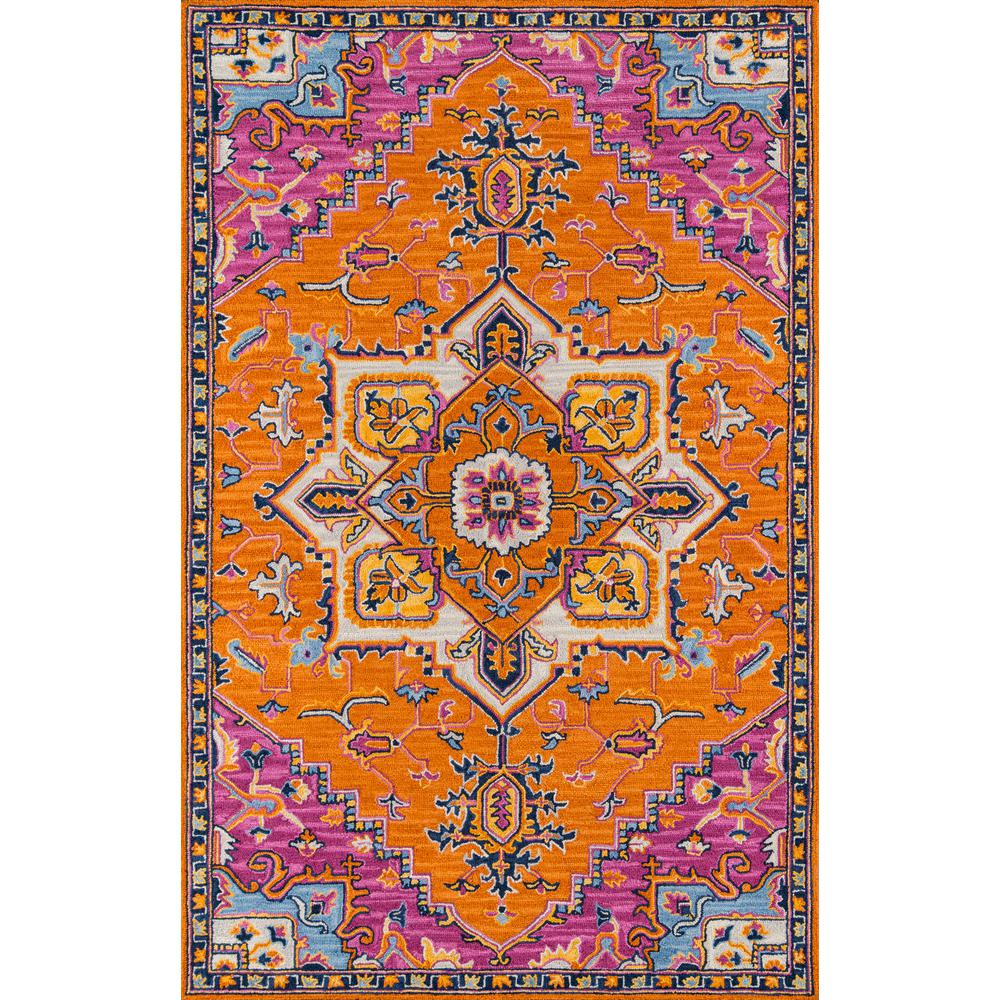 Traditional Rectangle Area Rug, Orange, 6' X 9'. Picture 1