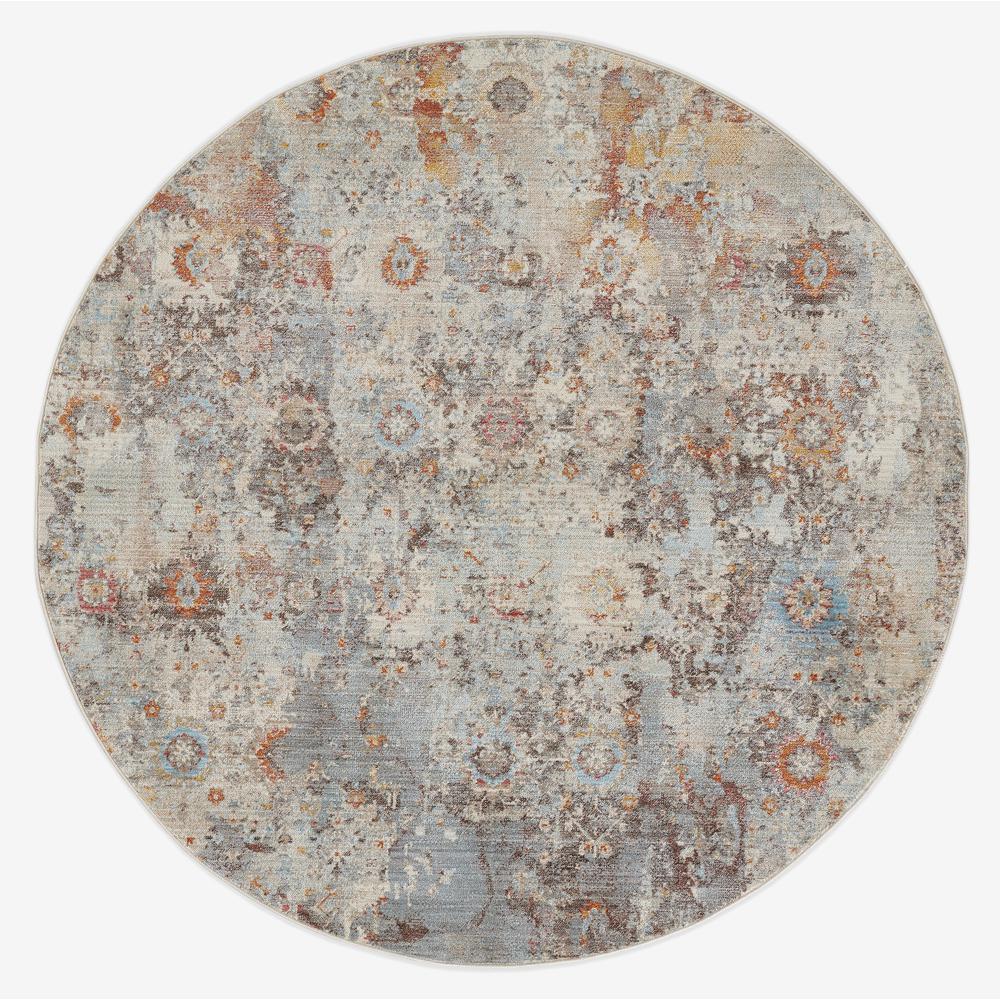 Traditional Round Area Rug, Multi, 5' X 5' Round. Picture 6