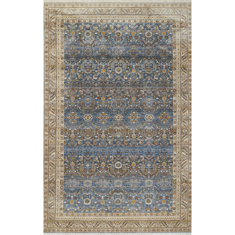 Traditional Round Area Rug, Blue, 5' X 5' Round. Picture 1