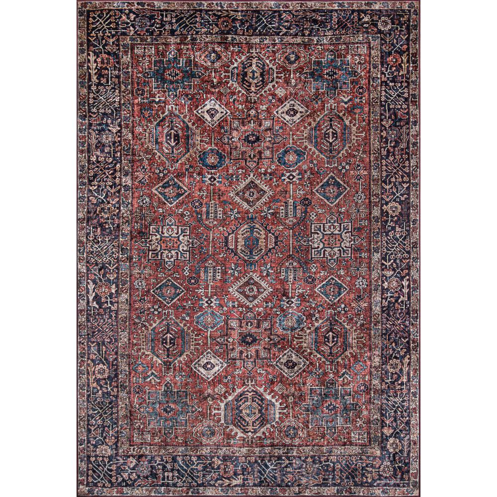 Traditional Rectangle Area Rug, Rust, 6' X 9'. Picture 1