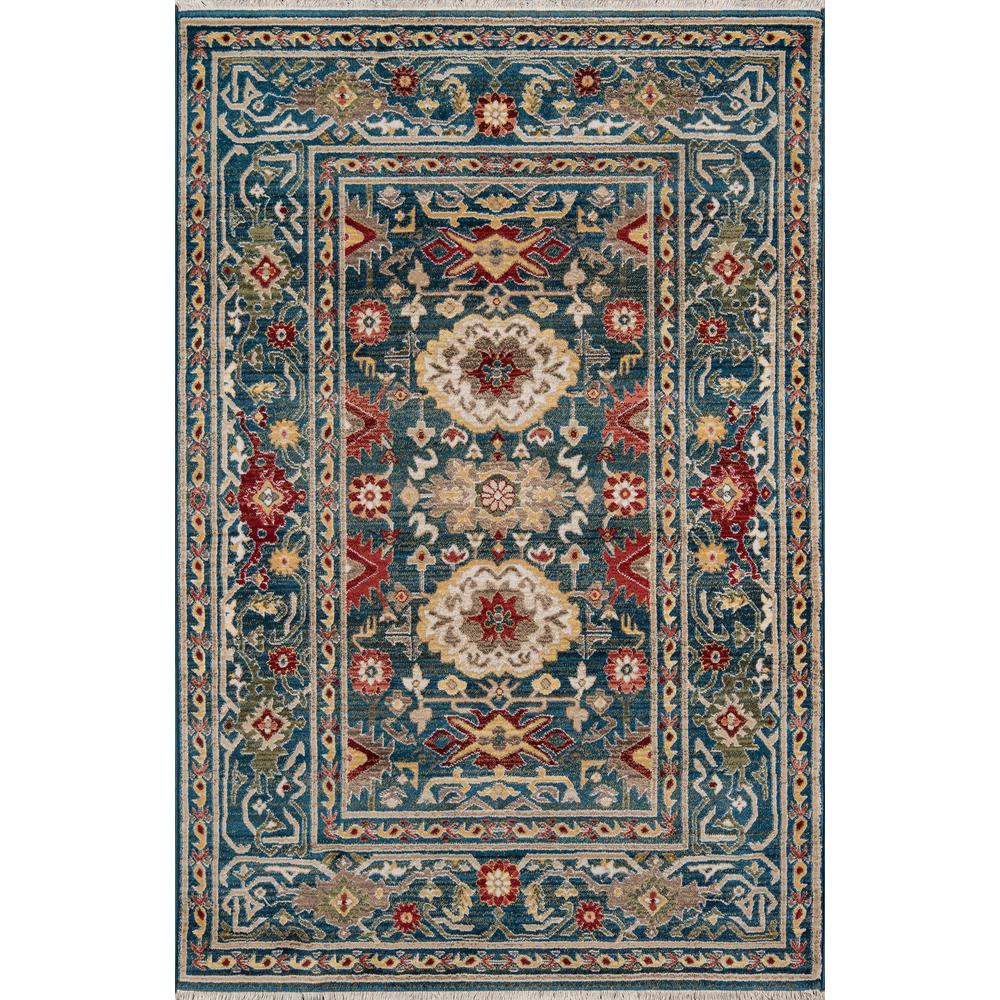 Traditional Rectangle Area Rug, Blue, 5' X 7'5". Picture 1