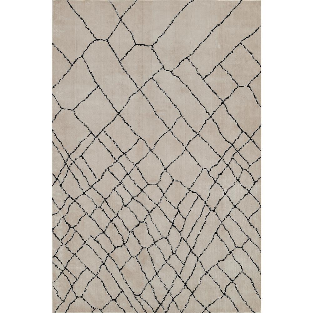 Contemporary Rectangle Area Rug, Ivory, 7'10" X 9'10". Picture 1