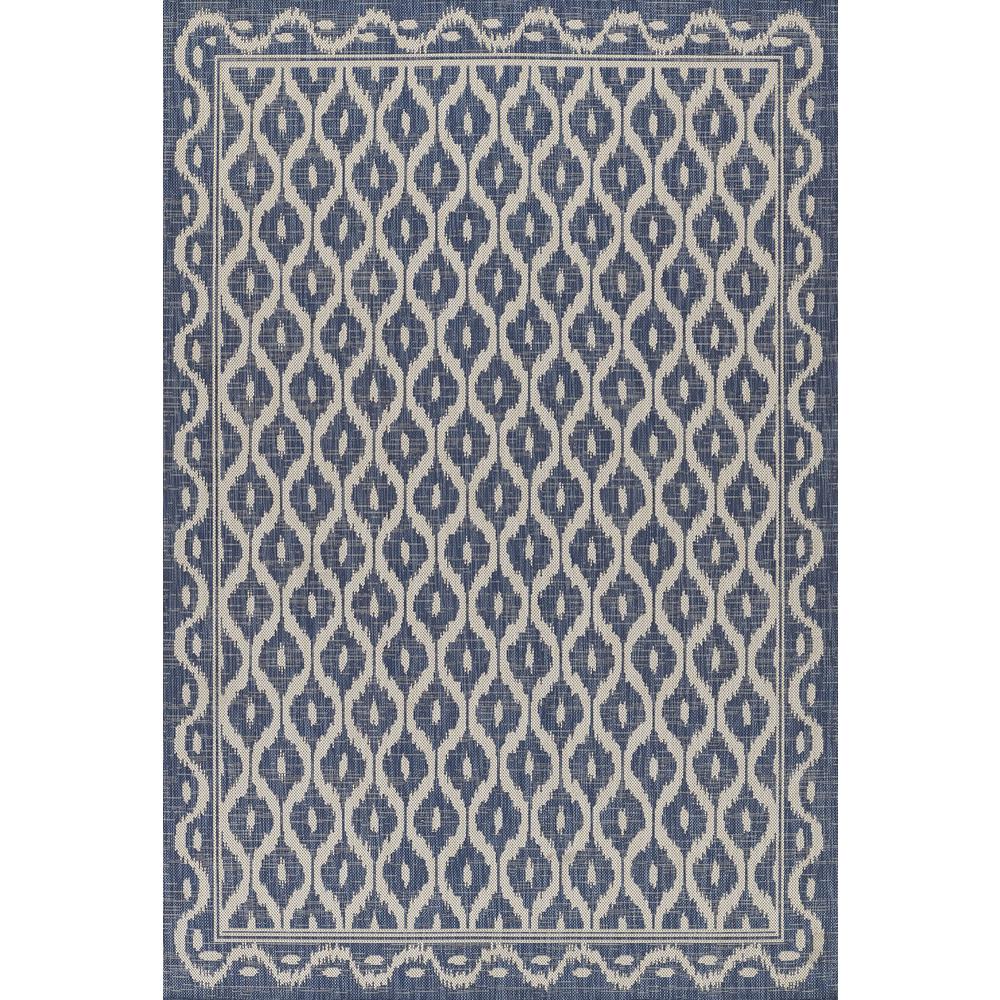Contemporary Rectangle Area Rug, Blue, 5'3" X 7'. Picture 1