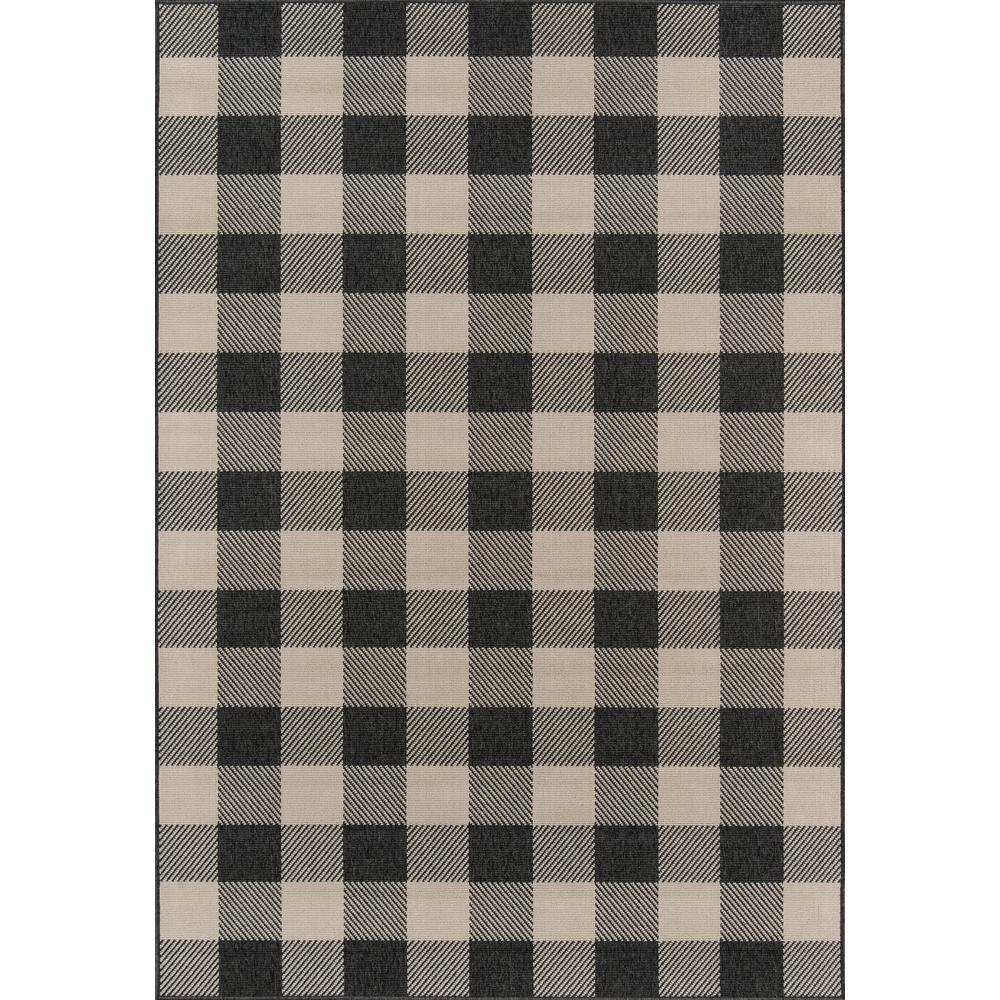 Modern Rectangle Area Rug, Charcoal, 6'7" X 9'6". Picture 1