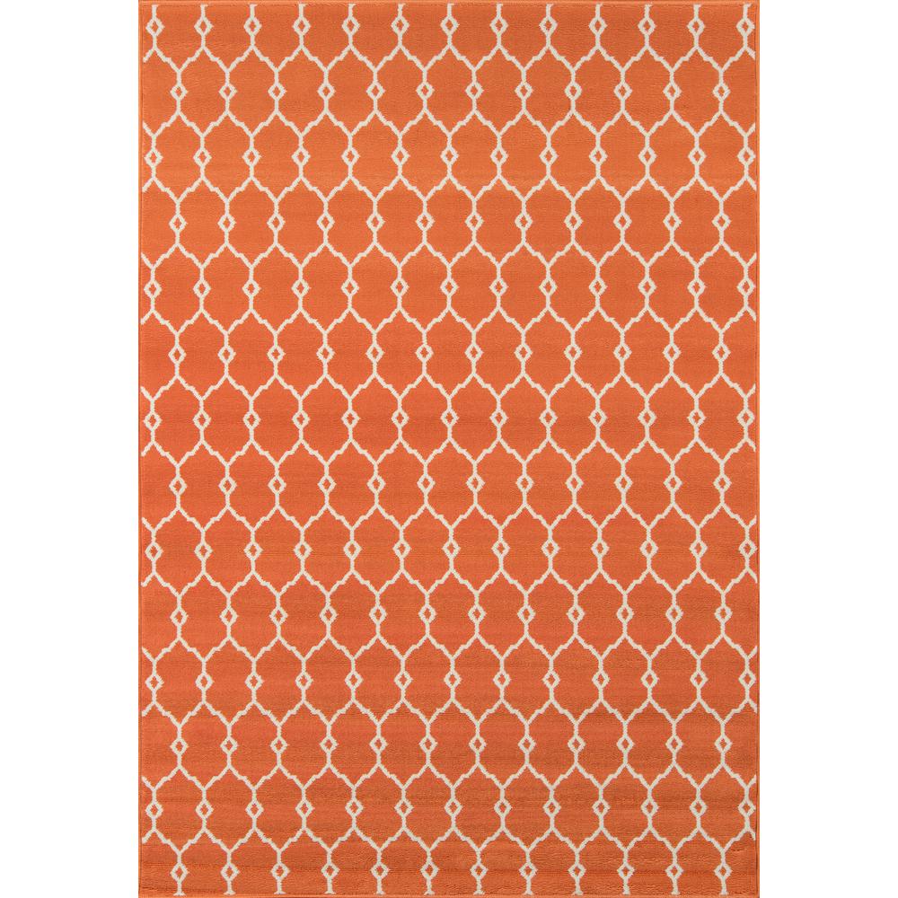 Contemporary Rectangle Area Rug, Orange, 6'7" X 9'6". Picture 1