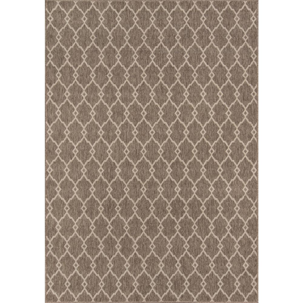 Contemporary Rectangle Area Rug, Taupe, 6'7" X 9'6". Picture 1