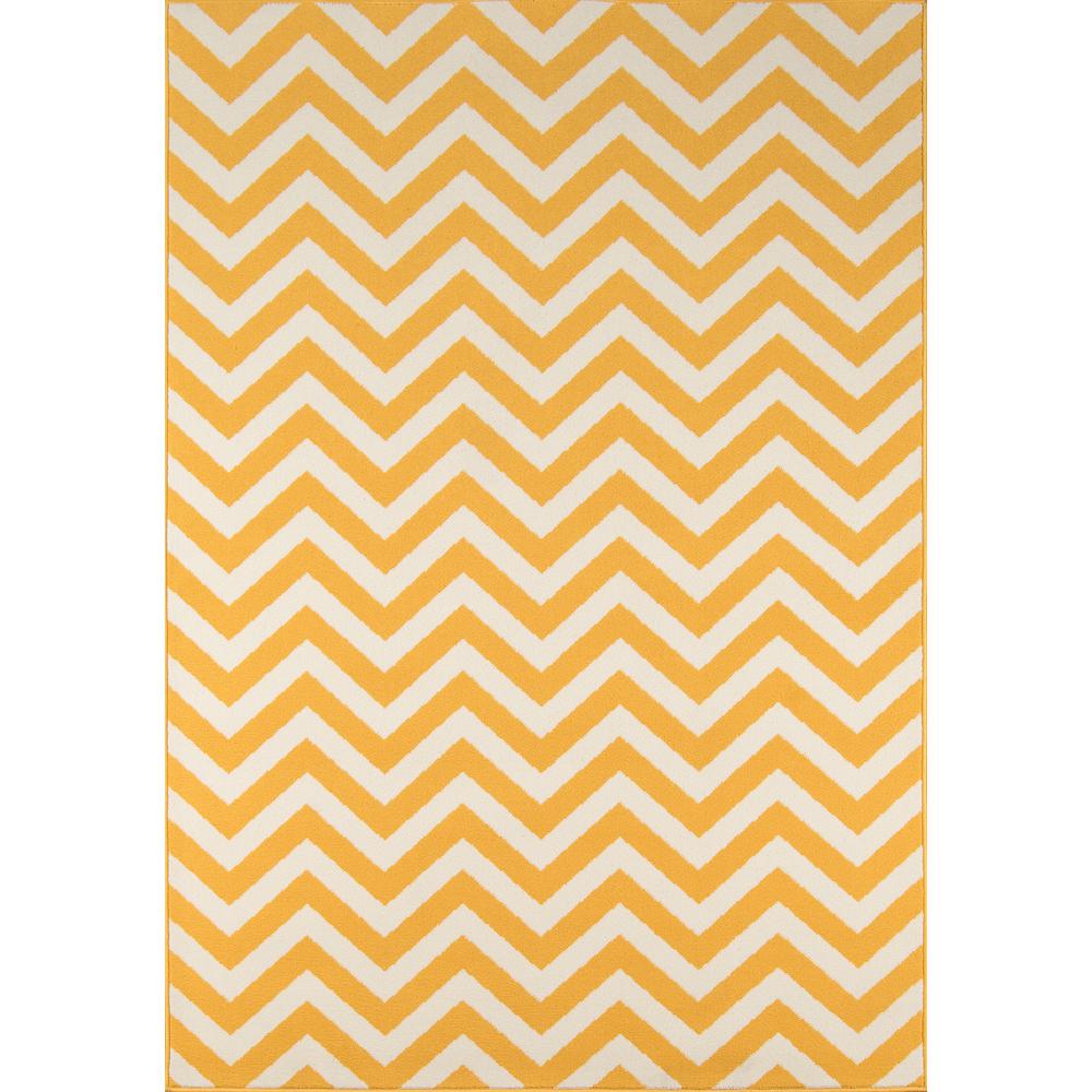 Contemporary Rectangle Area Rug, Yellow, 6'7" X 9'6". Picture 1