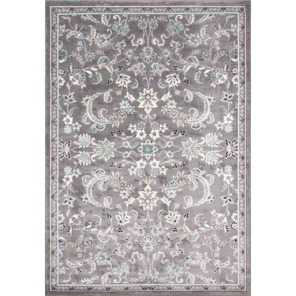Transitional Rectangle Area Rug, Grey, 9'3" X 12'6". Picture 1