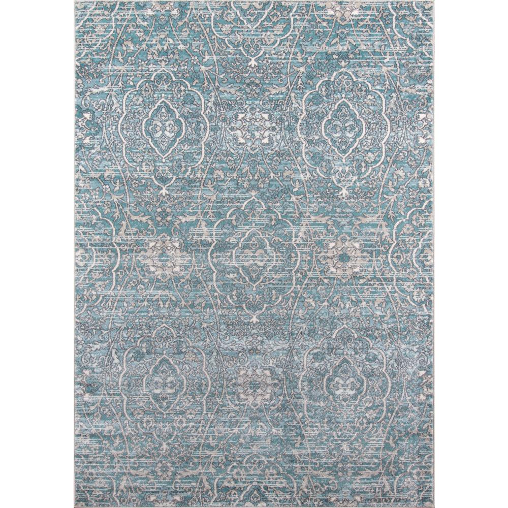 Transitional Rectangle Area Rug, Blue, 9'3" X 12'6". Picture 1