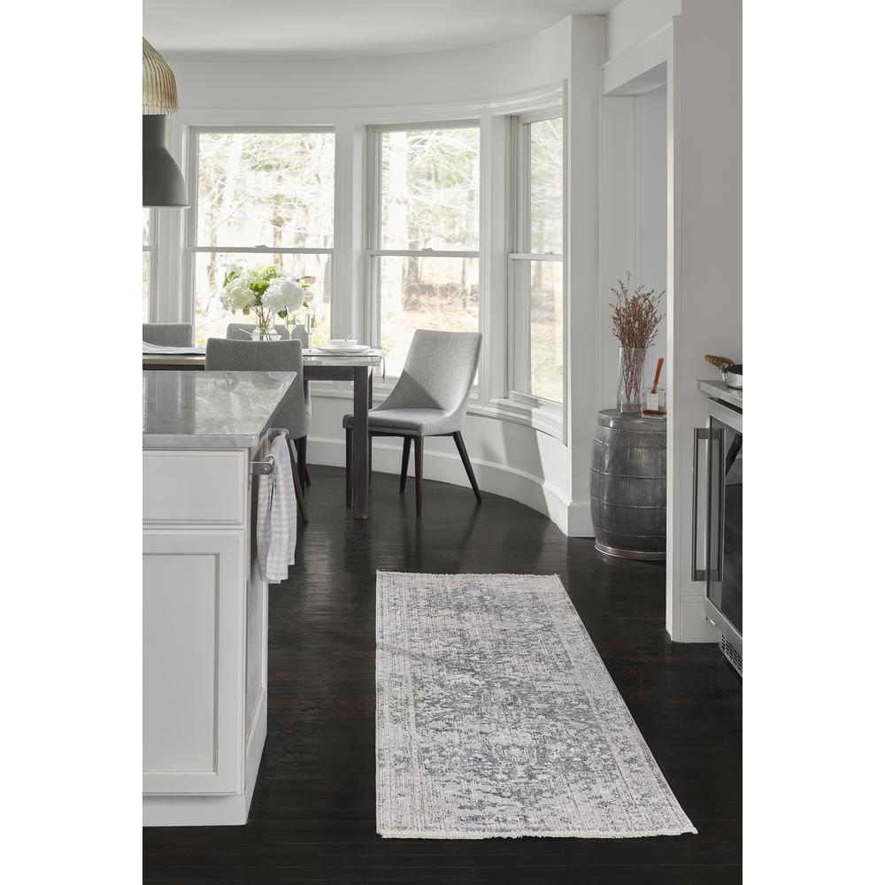 Traditional Rectangle Area Rug, Charcoal, 8'10" X 12'7". Picture 8
