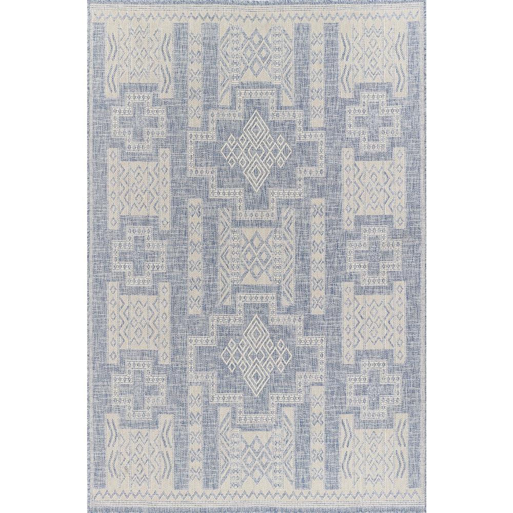 Transitional Rectangle Area Rug, Blue, 6'6" X 9'. Picture 1