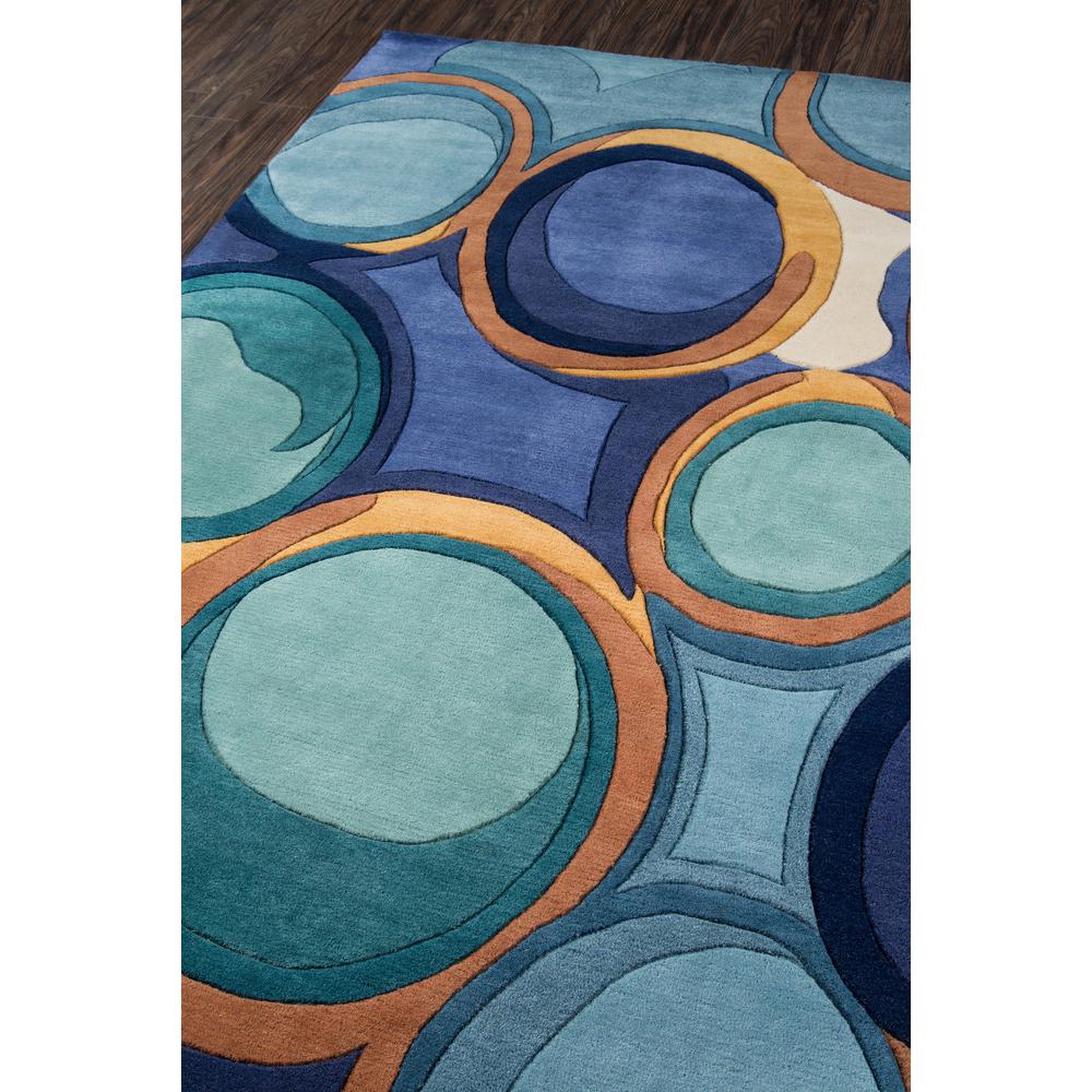 New Wave Area Rug, Blue, 5'9" X 5'9" Round. Picture 2
