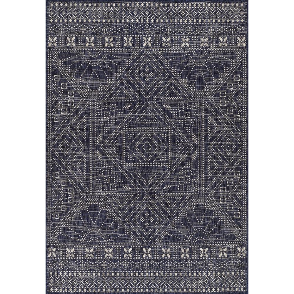 Transitional Rectangle Area Rug, Navy, 6'6" X 9'. Picture 1