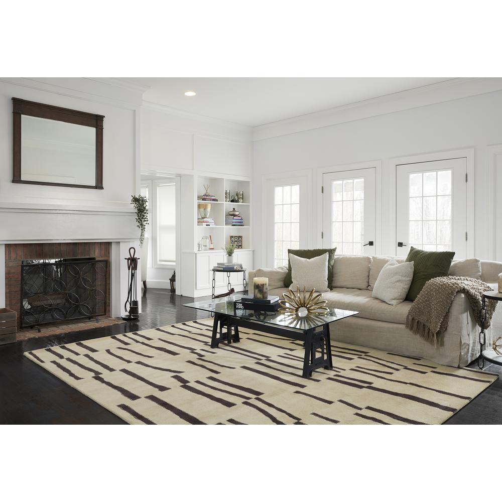Contemporary Rectangle Area Rug, Ivory, 9' X 12'. Picture 8