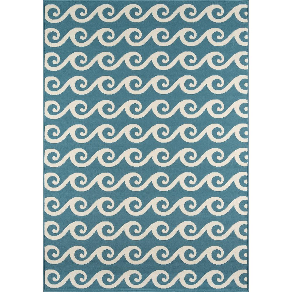 Contemporary Rectangle Area Rug, Blue, 7'10" X 10'10". Picture 1