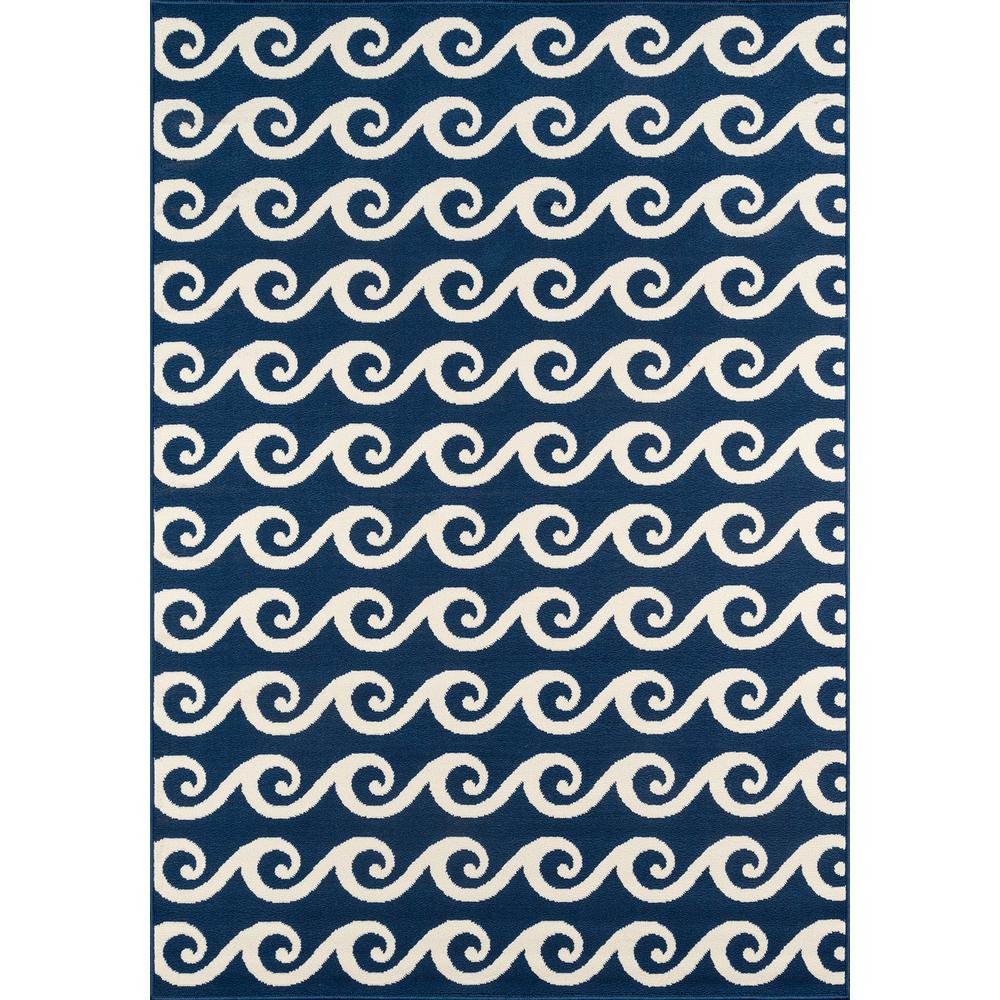 Contemporary Rectangle Area Rug, Navy, 7'10" X 10'10". Picture 1
