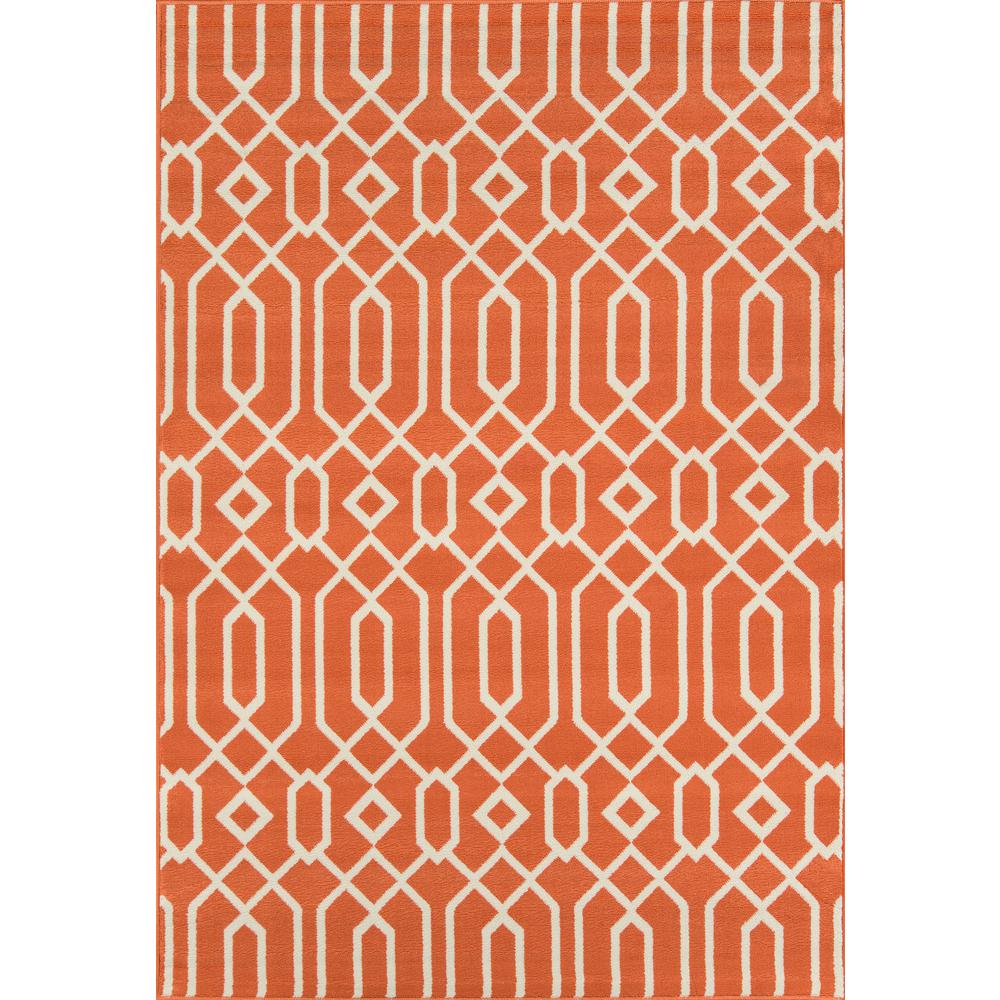 Contemporary Rectangle Area Rug, Orange, 8'6" X 13'. Picture 1