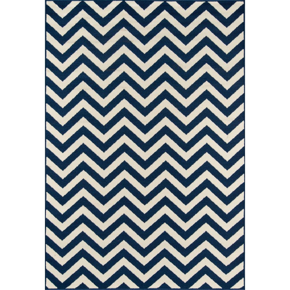 Contemporary Rectangle Area Rug, Navy, 8'6" X 13'. Picture 1