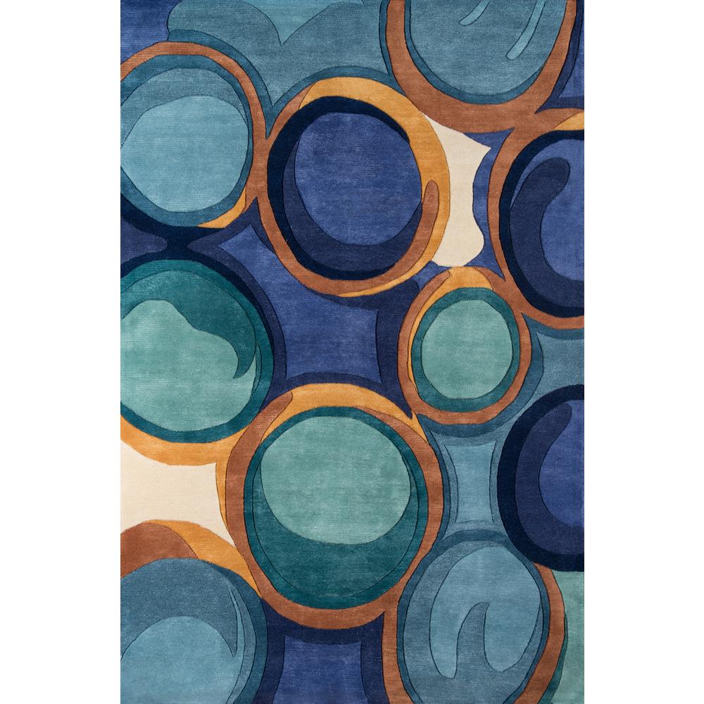 Contemporary Rectangle Area Rug, Blue, 8' X 11'. Picture 1