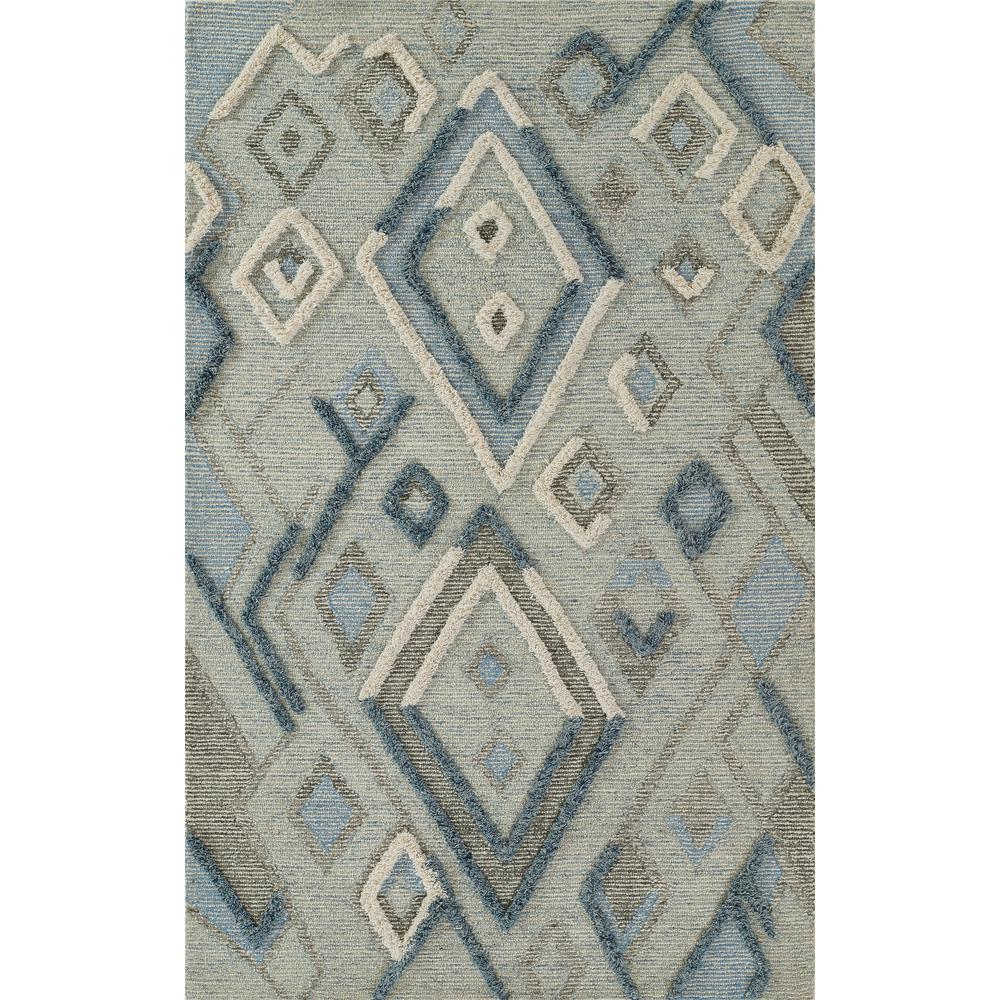 Contemporary Rectangle Area Rug, Blue, 4' X 6'. Picture 1