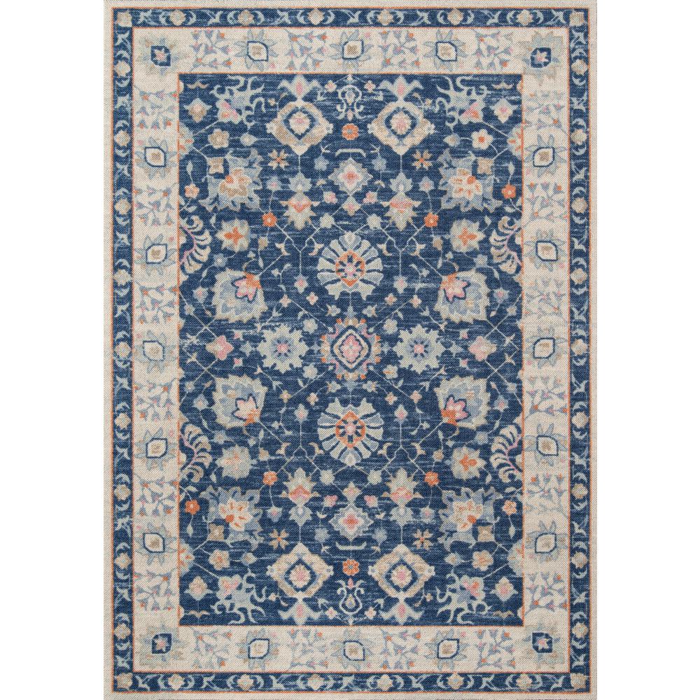 Traditional Rectangle Area Rug, Navy, 2' X 3'. Picture 1