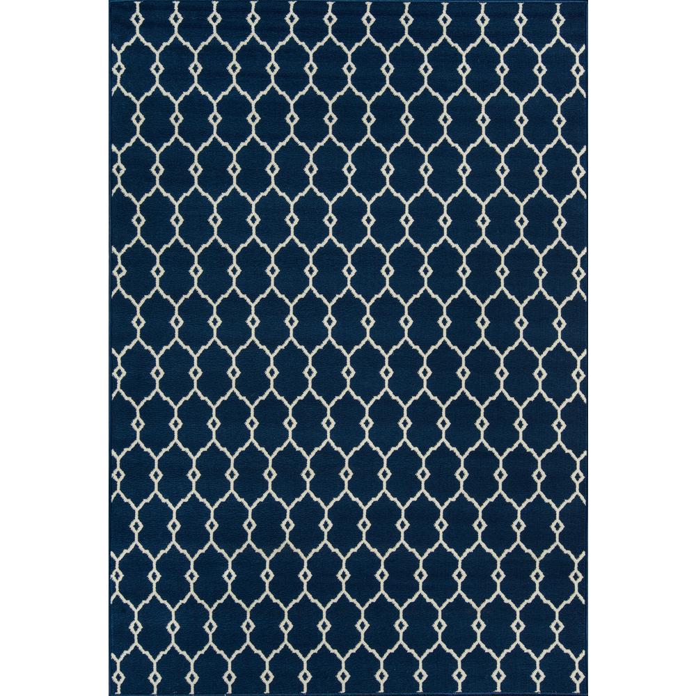 Contemporary Rectangle Area Rug, Navy, 1'8" X 3'7". Picture 1
