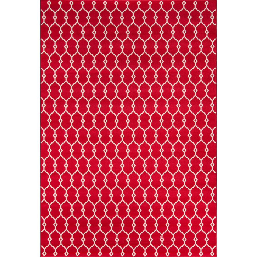 Contemporary Rectangle Area Rug, Red, 1'8" X 3'7". Picture 1