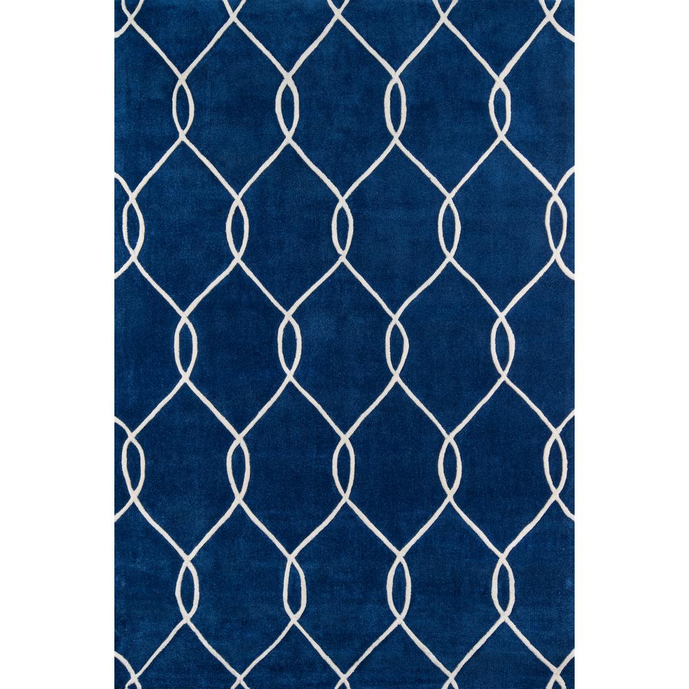 Contemporary Rectangle Area Rug, Navy, 2' X 3'. Picture 1