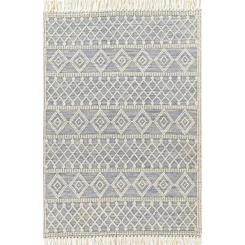 Contemporary Rectangle Area Rug, Blue, 9' X 12'. Picture 1