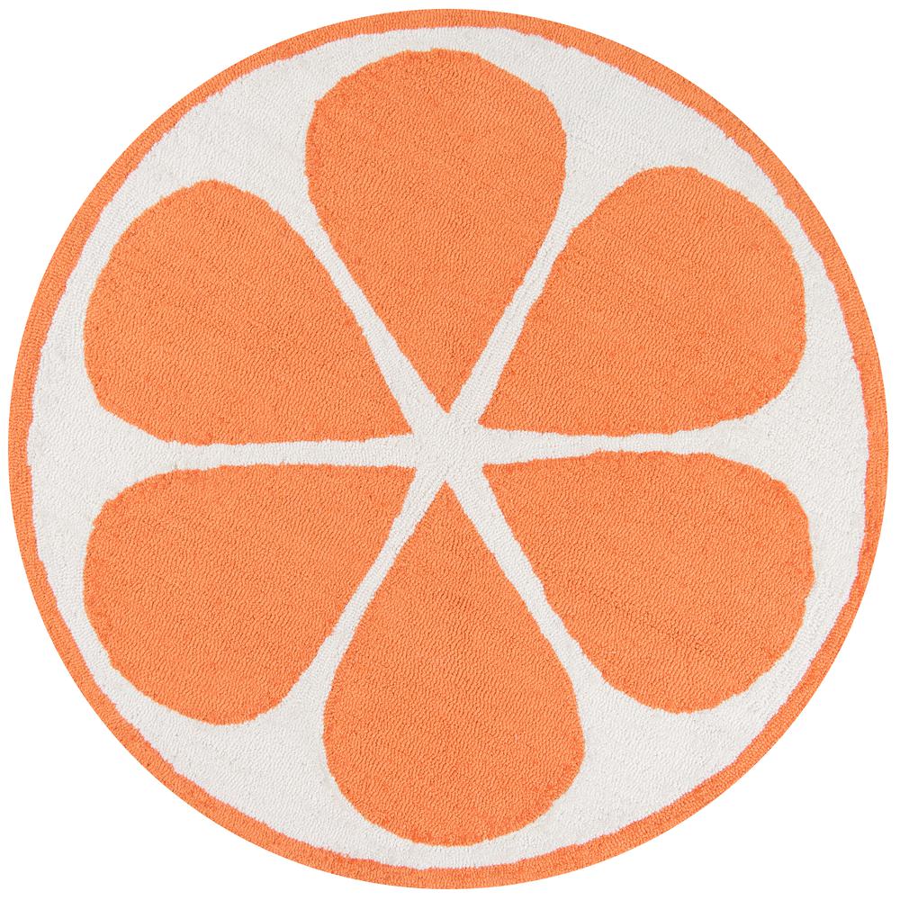 Contemporary Round Area Rug, Orange, 3' X 3' Round. Picture 1