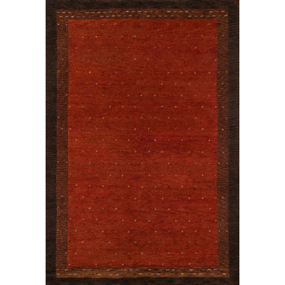 Transitional Rectangle Area Rug, Paprika, 2' X 3'. Picture 1